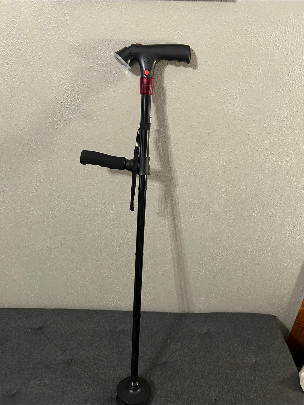 Adjustable Black Walking Cane with Ergonomic Handle
